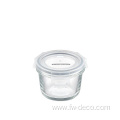 clear Round Heatproof Glass Container with Grey lid